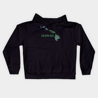 Hawaii State Outline Maze & Labyrinth Kids Hoodie